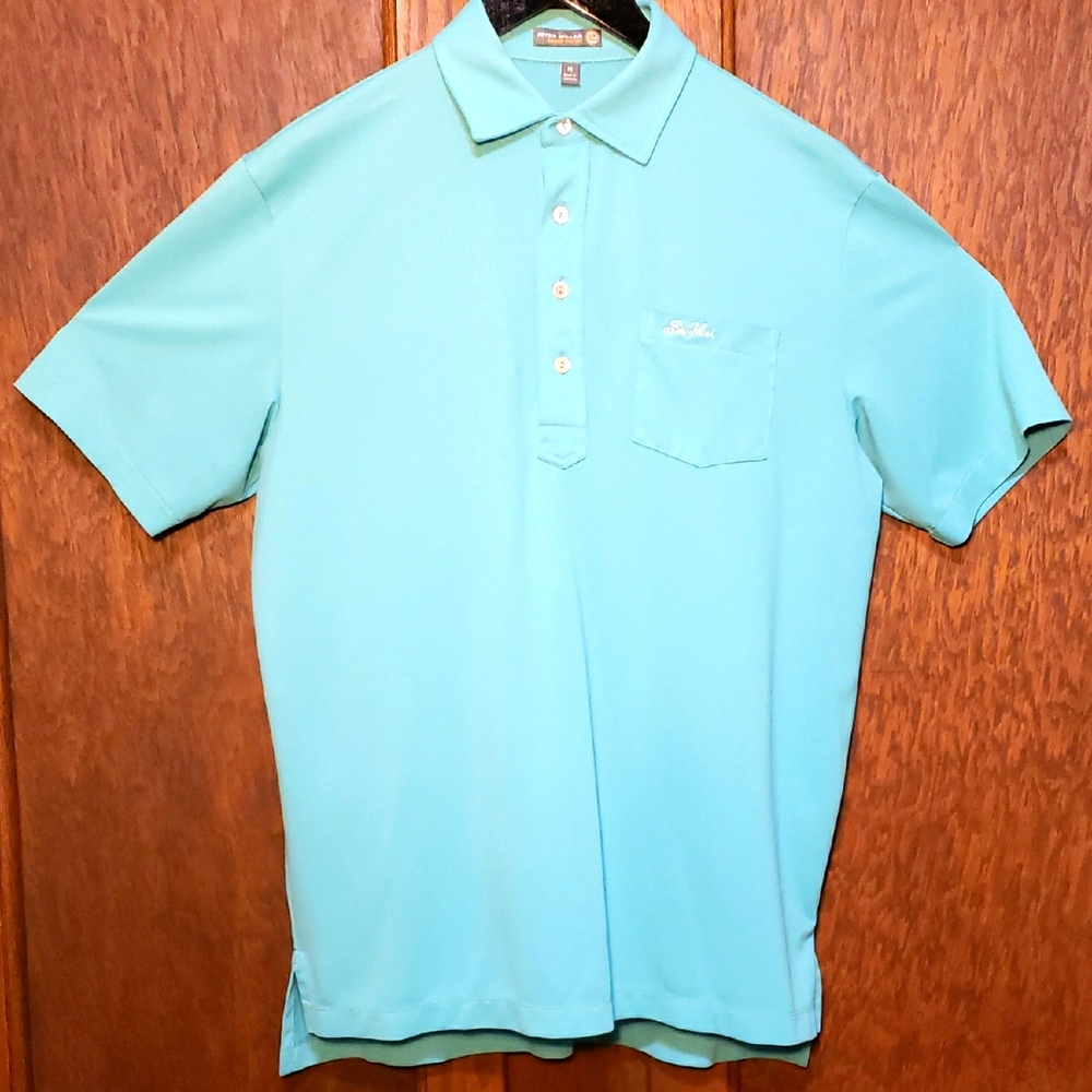 Peter Millar Polo Shirt,Men's, rare sea foam green .